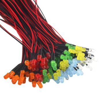LED,5,mm,farbig,Anschluss,draht,Vorwiderstand,12,Volt